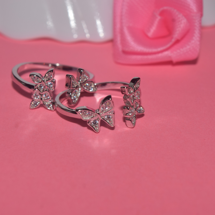 Adjustable Butterfly Silver toe ring