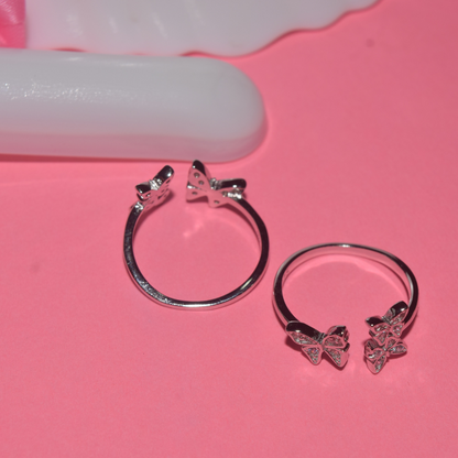 Adjustable Butterfly Silver toe ring