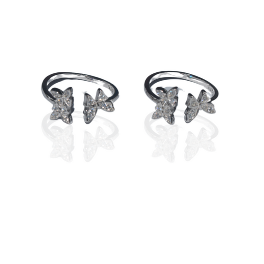 Adjustable Butterfly Silver toe ring