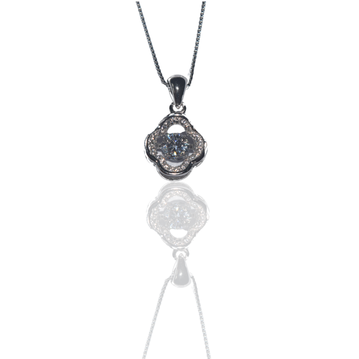 Silver Dazzling Dancing Diamond Necklace