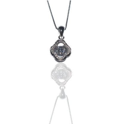 Silver Dazzling Dancing Diamond Necklace