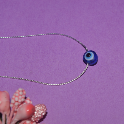 Silver Single Evil Eye Necklace