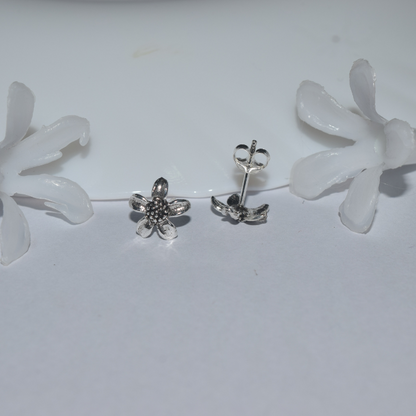 Silver Floral Dual Design Detachable Earrings