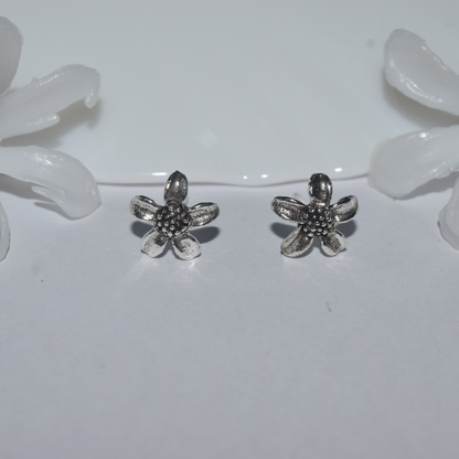 Silver Floral Dual Design Detachable Earrings