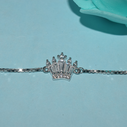 Silver Crystal Crown Bracelet