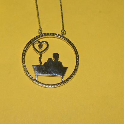 Silver You, Me & Love Necklace