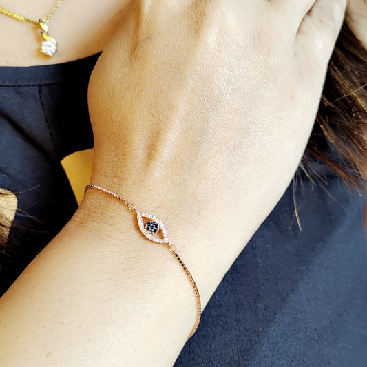 Silver Evil Eye Shielding Bracelet