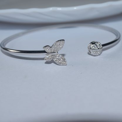 Silver Butterfly Slander Adjustable Bracelet