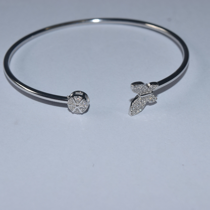 Silver Butterfly Slander Adjustable Bracelet