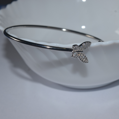 Silver Butterfly Slander Adjustable Bracelet