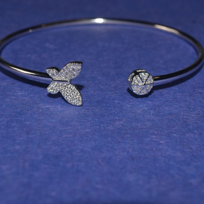 Silver Butterfly Slander Adjustable Bracelet