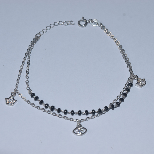 Silver Dancing Stars Mangal Sutra Bracelet