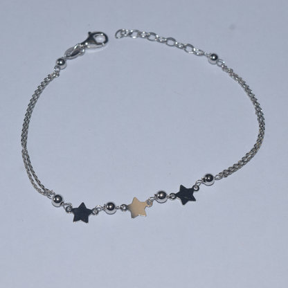 Silver Good Luck Stars Bracelet