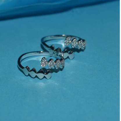 Siver Waves Rhodium toe ring