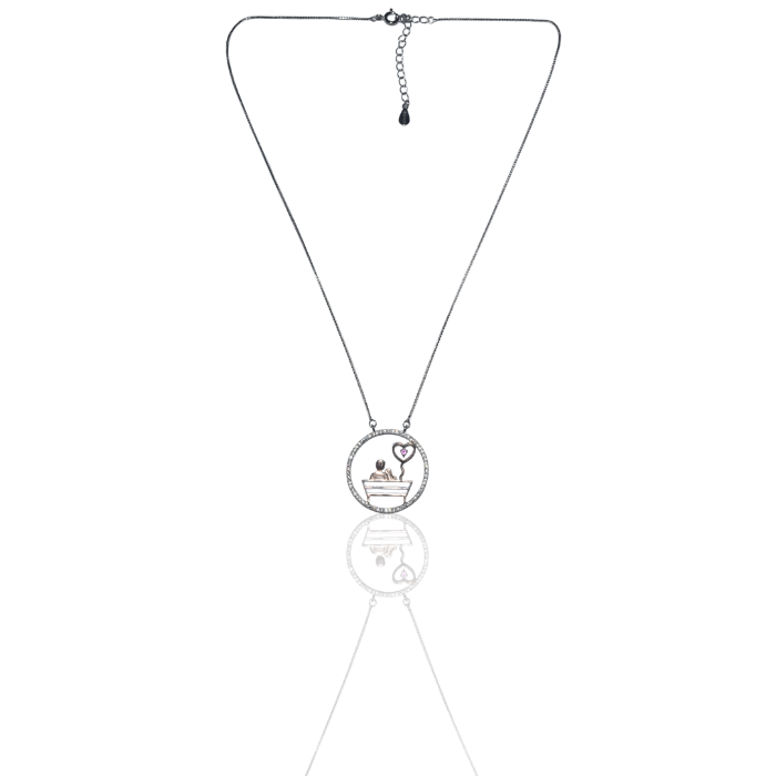 Silver You, Me & Love Necklace