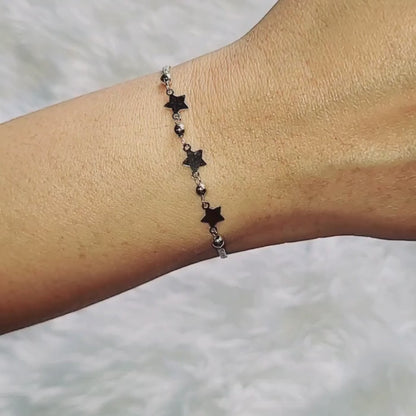 Silver Good Luck Stars Bracelet